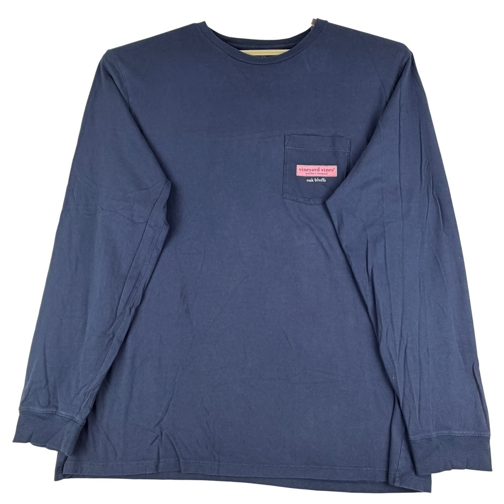 Vineyard Vines Long Sleeve T-Shirt Mens XL Navy Martha's Vineyard Oak Bluffs